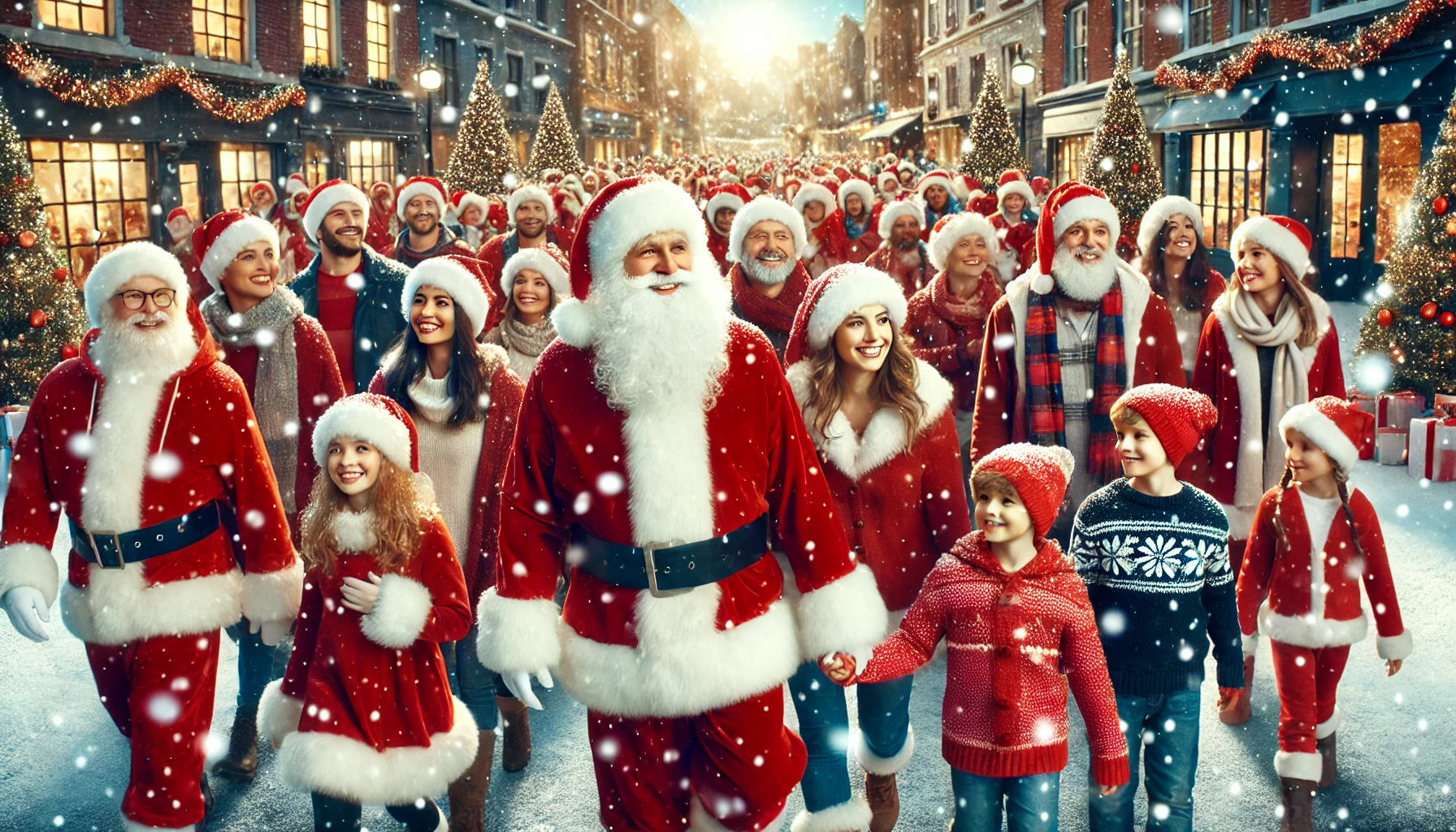 Aufruf Weihnachtsmannparade KI generiert lebensecht